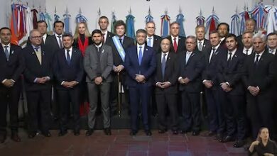 Javier Milei junto a gobernadores.