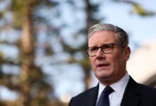 Foto del lunes del Primer Ministro británico Keir Starmer hablando con la prensa en la cumbre del G7 en Kananaskis, Alberta, Canada June 16, 2025 (Reuters)