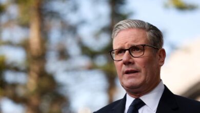 Foto del lunes del Primer Ministro británico Keir Starmer hablando con la prensa en la cumbre del G7 en Kananaskis, Alberta, Canada June 16, 2025 (Reuters)