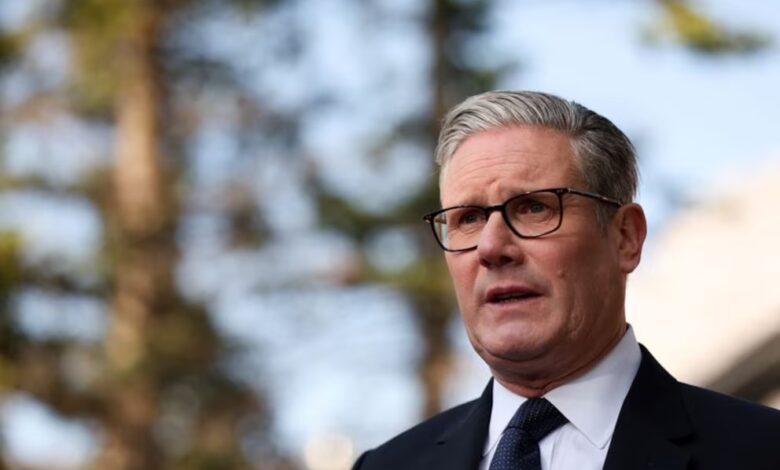Foto del lunes del Primer Ministro británico Keir Starmer hablando con la prensa en la cumbre del G7 en Kananaskis, Alberta, Canada June 16, 2025 (Reuters)