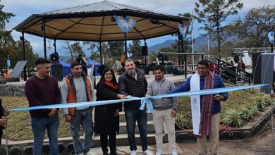 Inauguración de las obras en Plaza Martín Fierro.