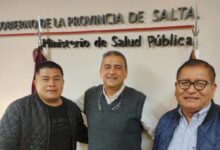 El ministro de Salud, Federico Mangione, se reunió con el intendente Rogelio Nerón y el diputado Manolo Catardo. Foto: Municipalidad de Santa Victoria Este