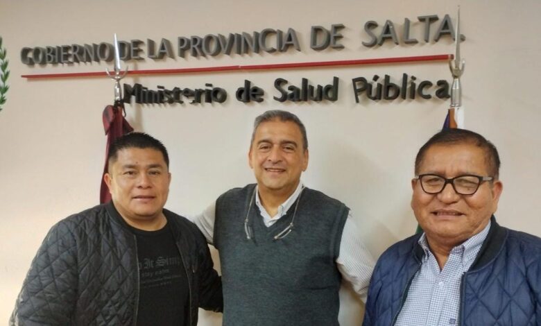 El ministro de Salud, Federico Mangione, se reunió con el intendente Rogelio Nerón y el diputado Manolo Catardo. Foto: Municipalidad de Santa Victoria Este