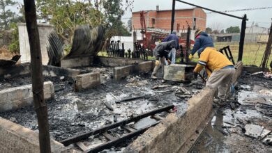 La vivienda incendiada.