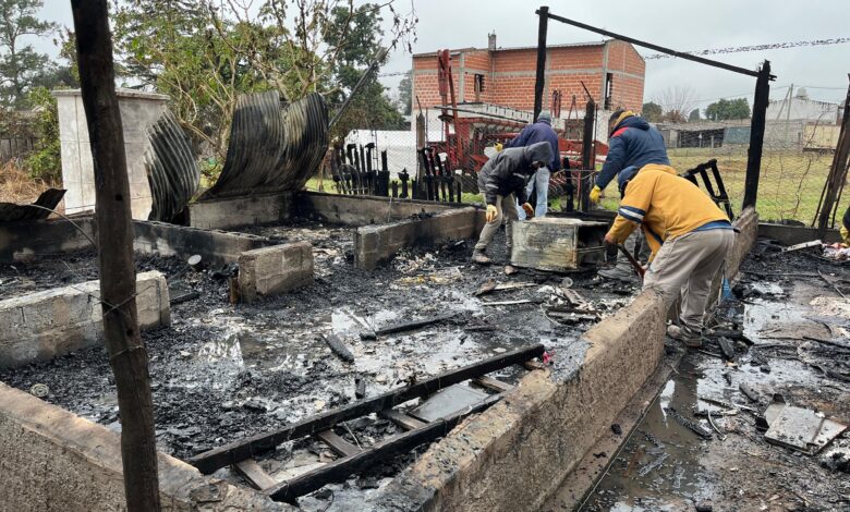 La vivienda incendiada.