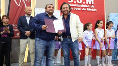 Issa y Sáenz en el lanzamiento del Plan Meta.