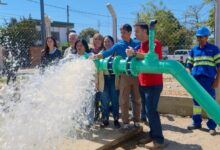 La inauguración del nuevo pozo.