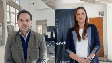 Fernando García Soria y Celeste Ballari en la presentación de Endeavor.