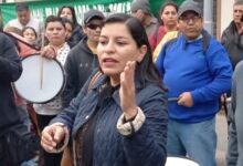 Sandra Hoyos secretaria de ATE, San Martín. Foto; RR SS