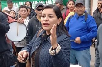 Sandra Hoyos secretaria de ATE, San Martín. Foto; RR SS