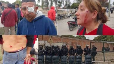 Personal de Infantería realizó disparos dirigidos al cuerpo de los trabajadores durante el desalojo. Foto: RR SS