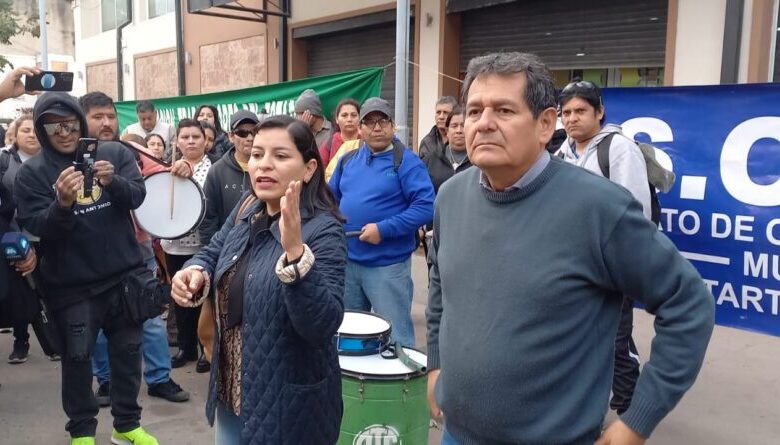 Sandra Hoyos secretaria de ATE, San Martín. Foto; RR SS