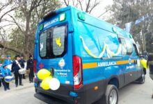 La ambulancia presentada por la Municipalidad.