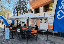 Los chequeos en la Plaza Belgrano.