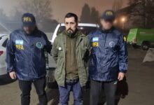 Facundo Jones Huala, cuando fue detenido por agentes de la Policía Federal Argentina (PFA)