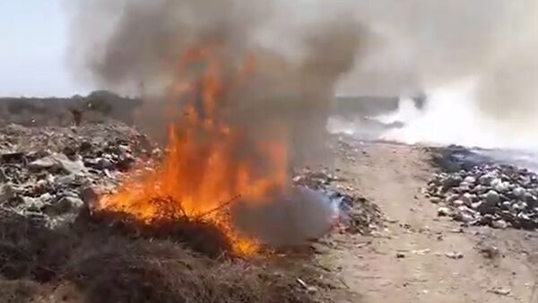 Incendio en el Vertedero. Foto: Radio Cafayate