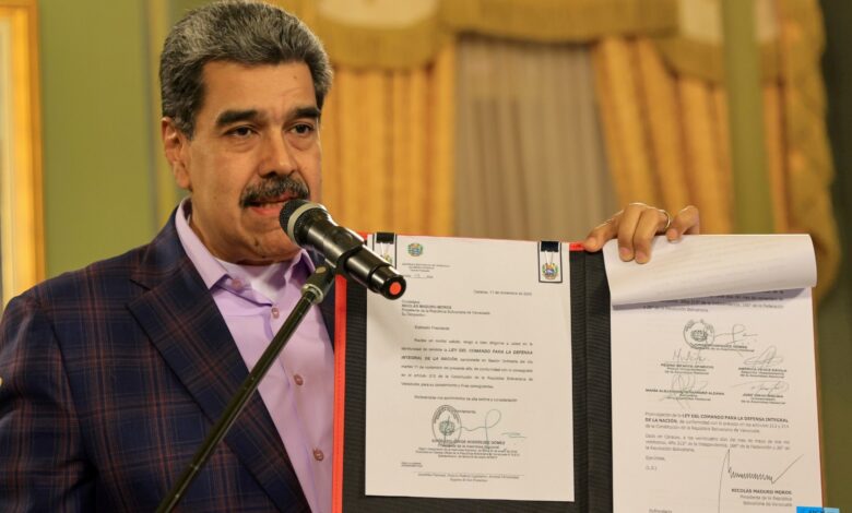 Maduro activa creación de Comandos para la Defensa Integral tras tensiones con EE.UU.
