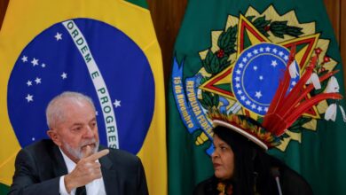 El presidente de Brasil, Luiz Inácio Lula da Silva, y la ministra de Asuntos Indígenas, Sonia Guajajara. Foto: Infobae