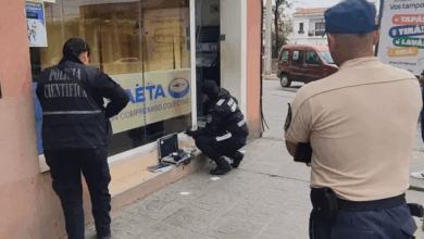 La máquina vandalizada.