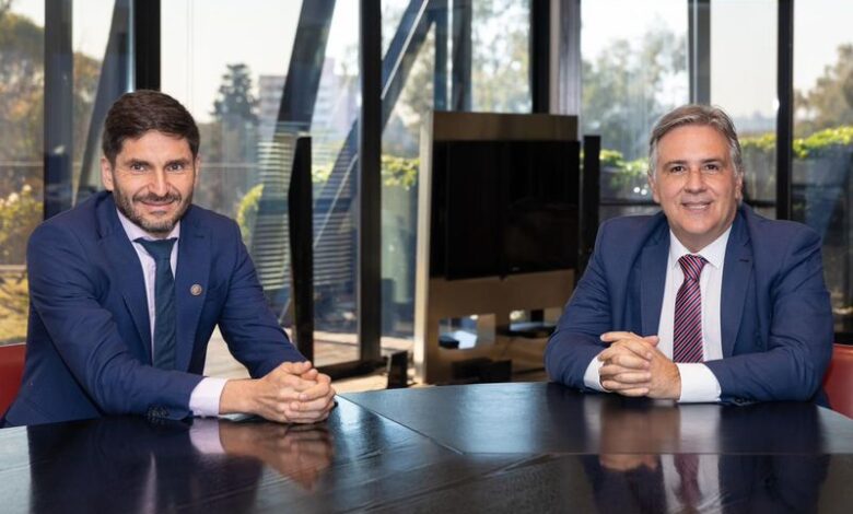 Gobernador de Córdoba, Martín Llaryora y gobernador de Santa Fe Maximiliano Pullaro