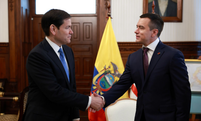 Rubio agradeció el rol de Ecuador en la desarticulación del narcoterrorismo de Venezuela