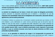 El gremio AMET Salta rechazó la oferta y decidió no firmar el acuerdo paritario de 2026