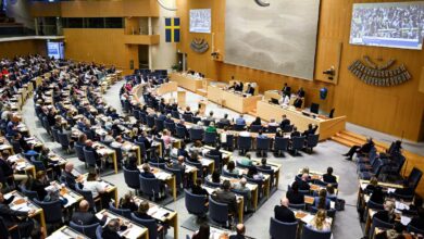 El Parlamento sueco, durante la sesión en la que se aprobaron leyes antiinmigración, este lunes en Estocolmo.