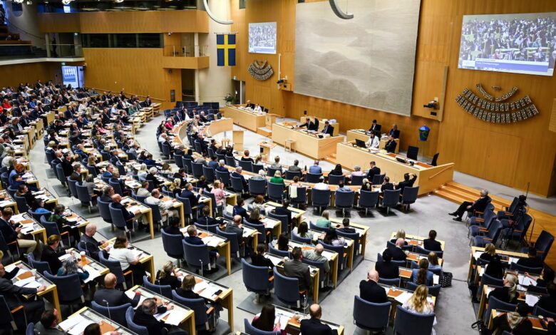 El Parlamento sueco, durante la sesión en la que se aprobaron leyes antiinmigración, este lunes en Estocolmo.