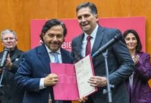 El gobernador Gustavo Sáenz junto con el nuevo ministro de Seguridad, Nicolás Avellaneda. Javier Rueda